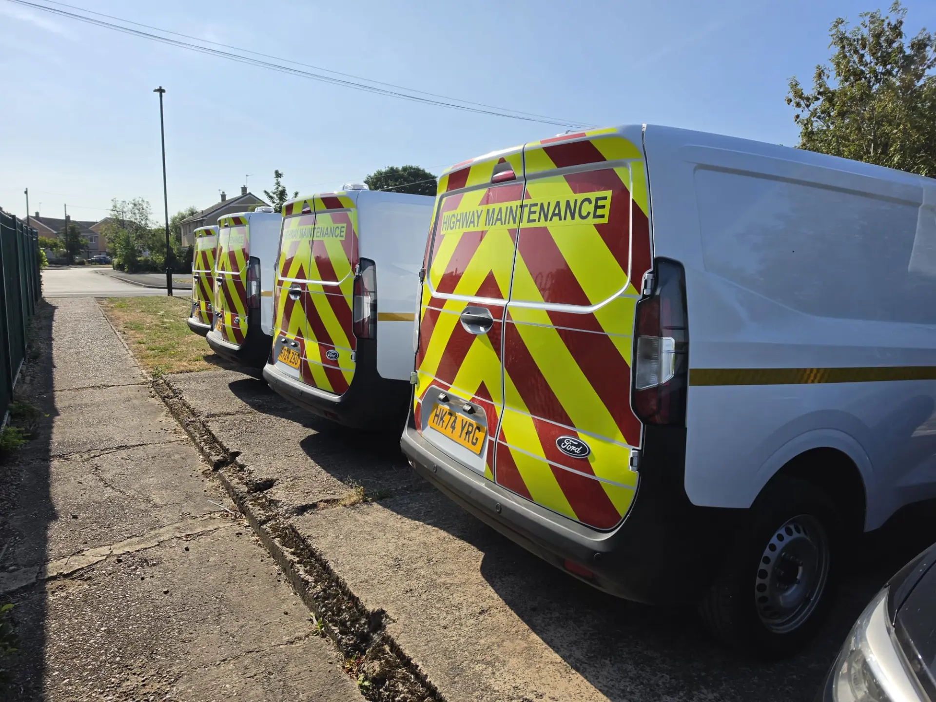 Greener Highways Ltd highway maintenance vans with chevron markings